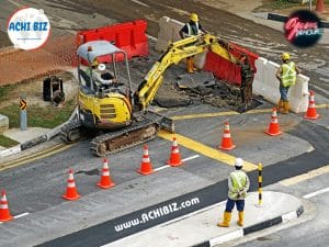 Construction Workers working on road