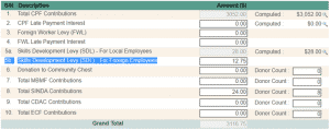 CPF submission summary sample page