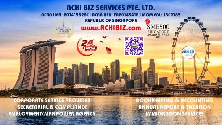 Singapore CBD background with QRC & SEA100 & SME 500 Logo while military helicopter carrying national flag for NDP